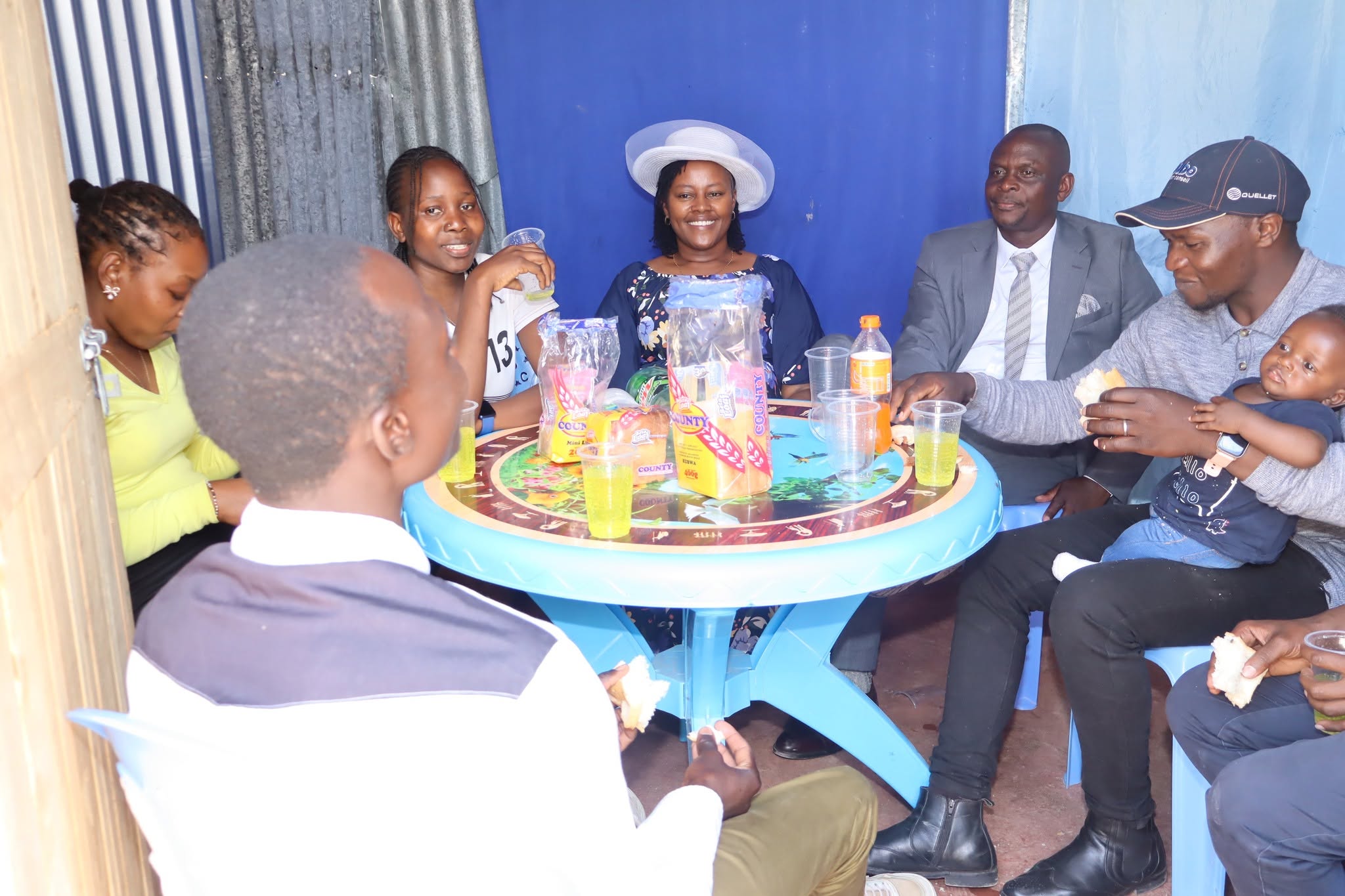 Church members sharing a meal together